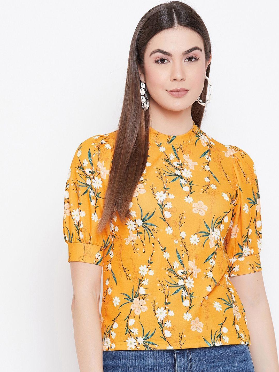 uptownie lite mustard floral regular top