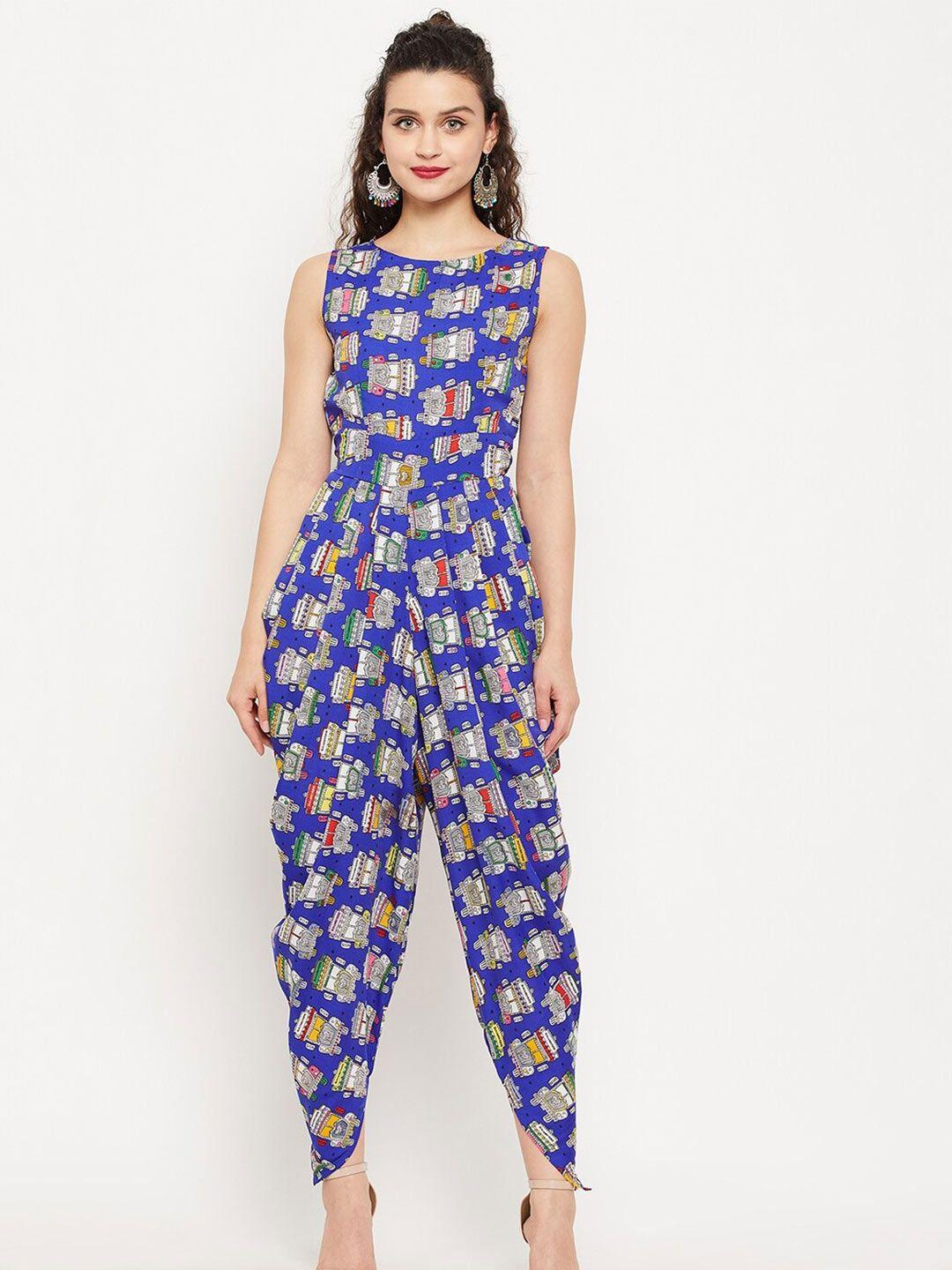 uptownie lite printed sleeveless dhoti jumpsuit