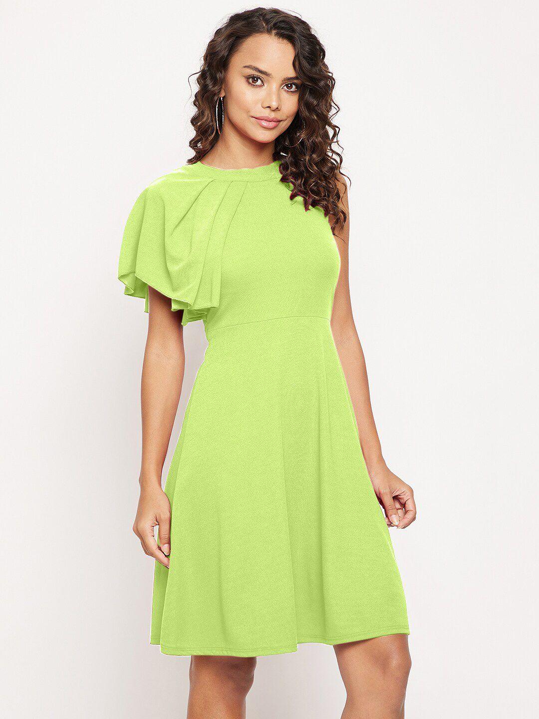 uptownie lite stretchable high neck fit & flare skater dress