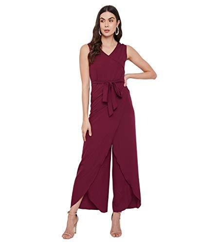 uptownie lite women's maxi jumpsuit (solid maroon,extra large)