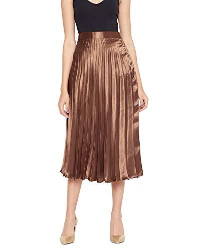 uptownie lite women's pleated midi skirt (brown,s)