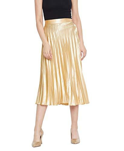 uptownie lite women's pleated midi skirt (gold,xxl)