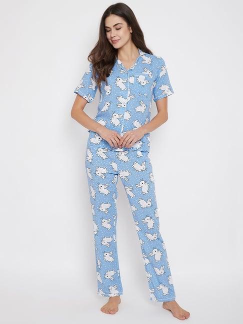 uptownie lite women's printed cotton nightsuit set