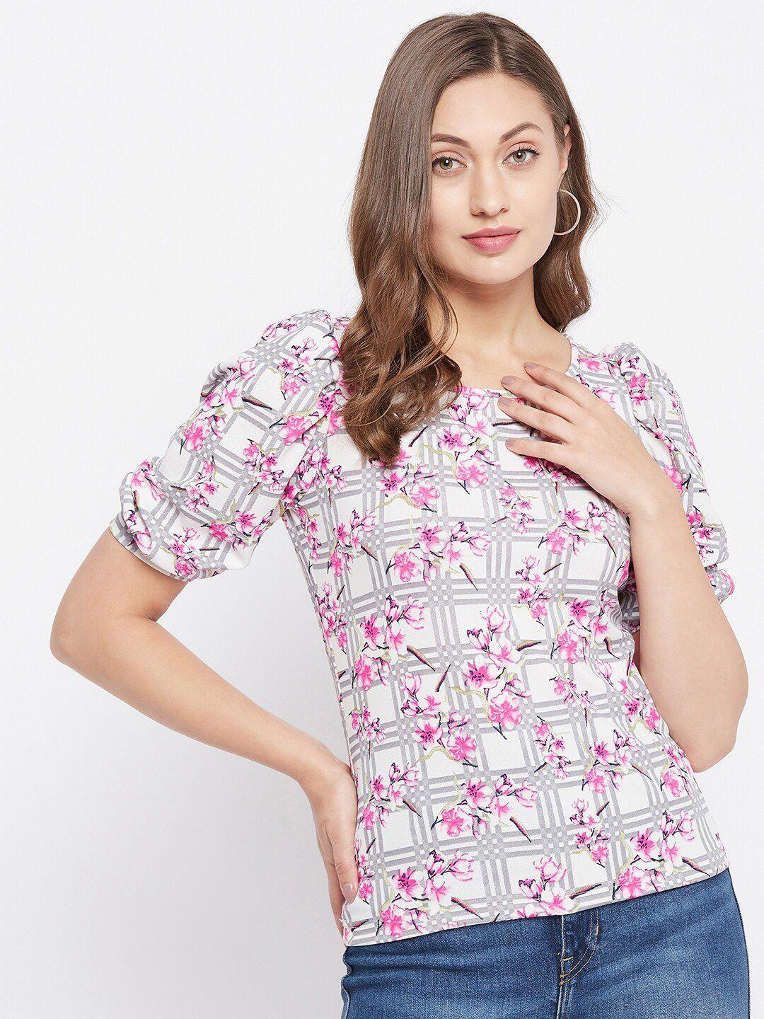 uptownie lite women pink floral print stretchable top