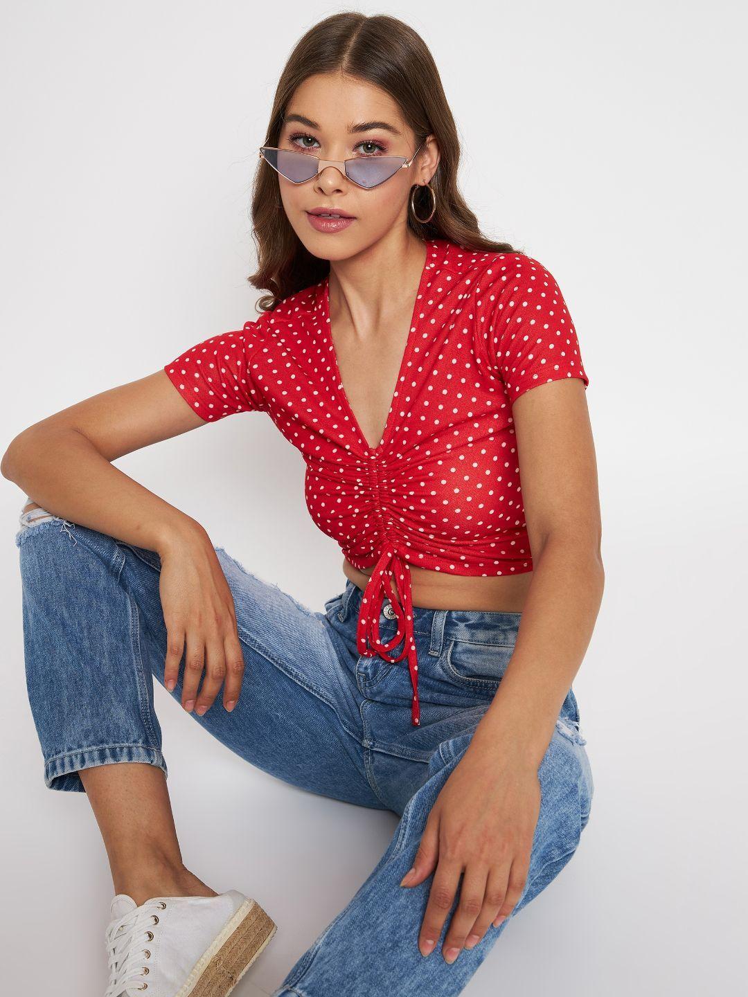 uptownie lite women red print crop top