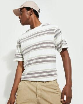 urb_n men regular fit striped t-shirt