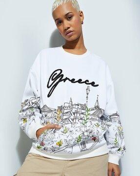 urb_n women graphic printed sweatshirt