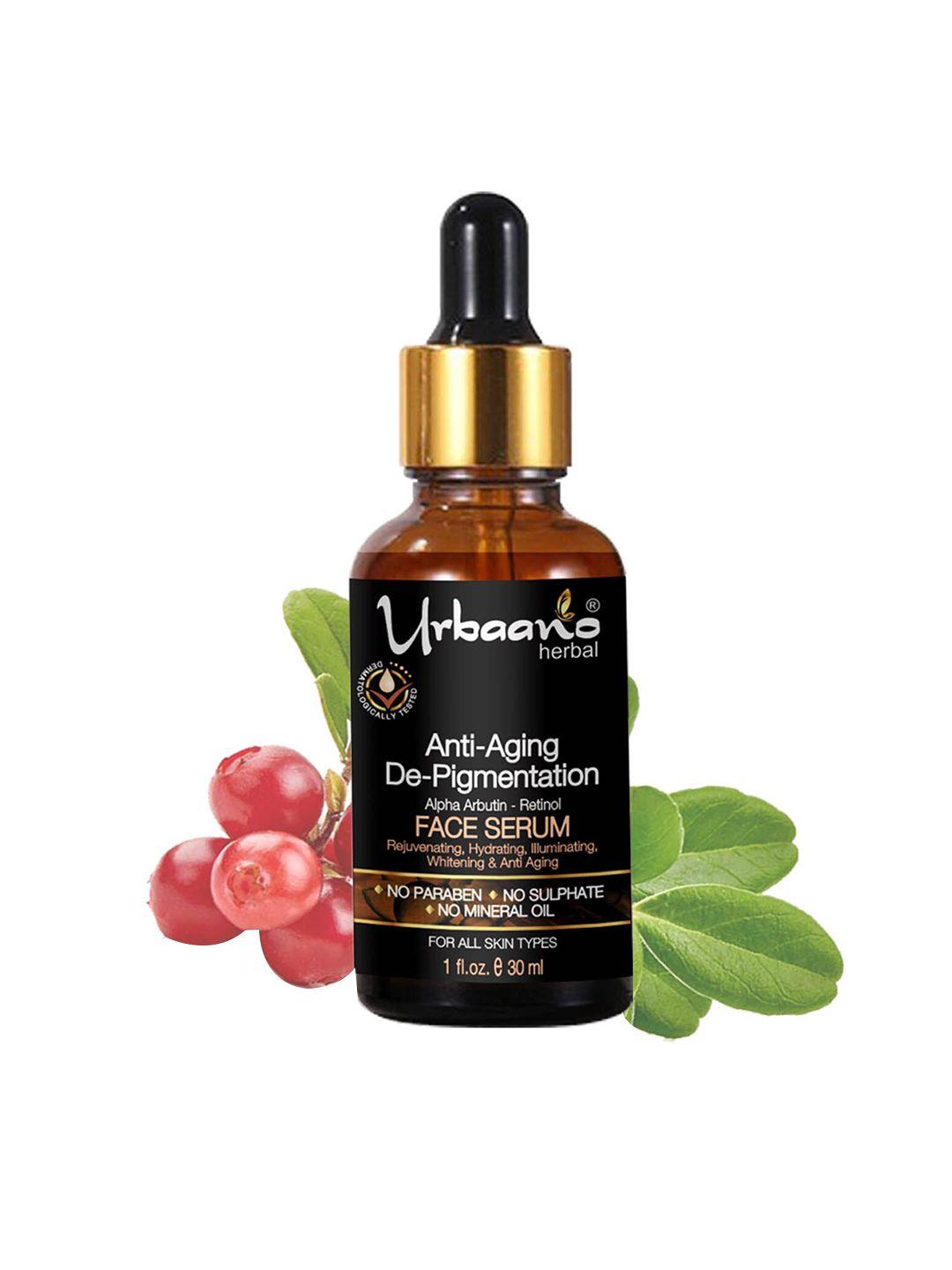 urbaano herbal anti-aging & de-pigmentation retinol alpha arbutin face serum - 30ml
