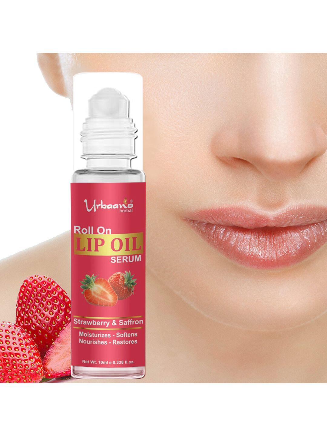 urbaano herbal strawberry roll on lip oil serum 10 ml