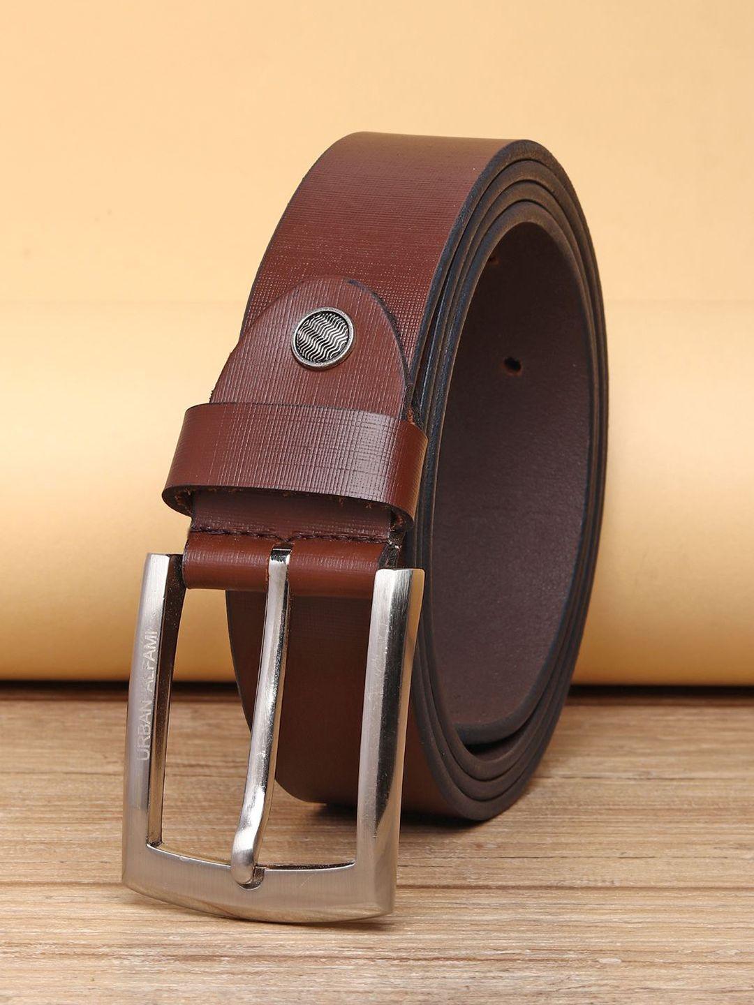 urban alfami men brown leather belt