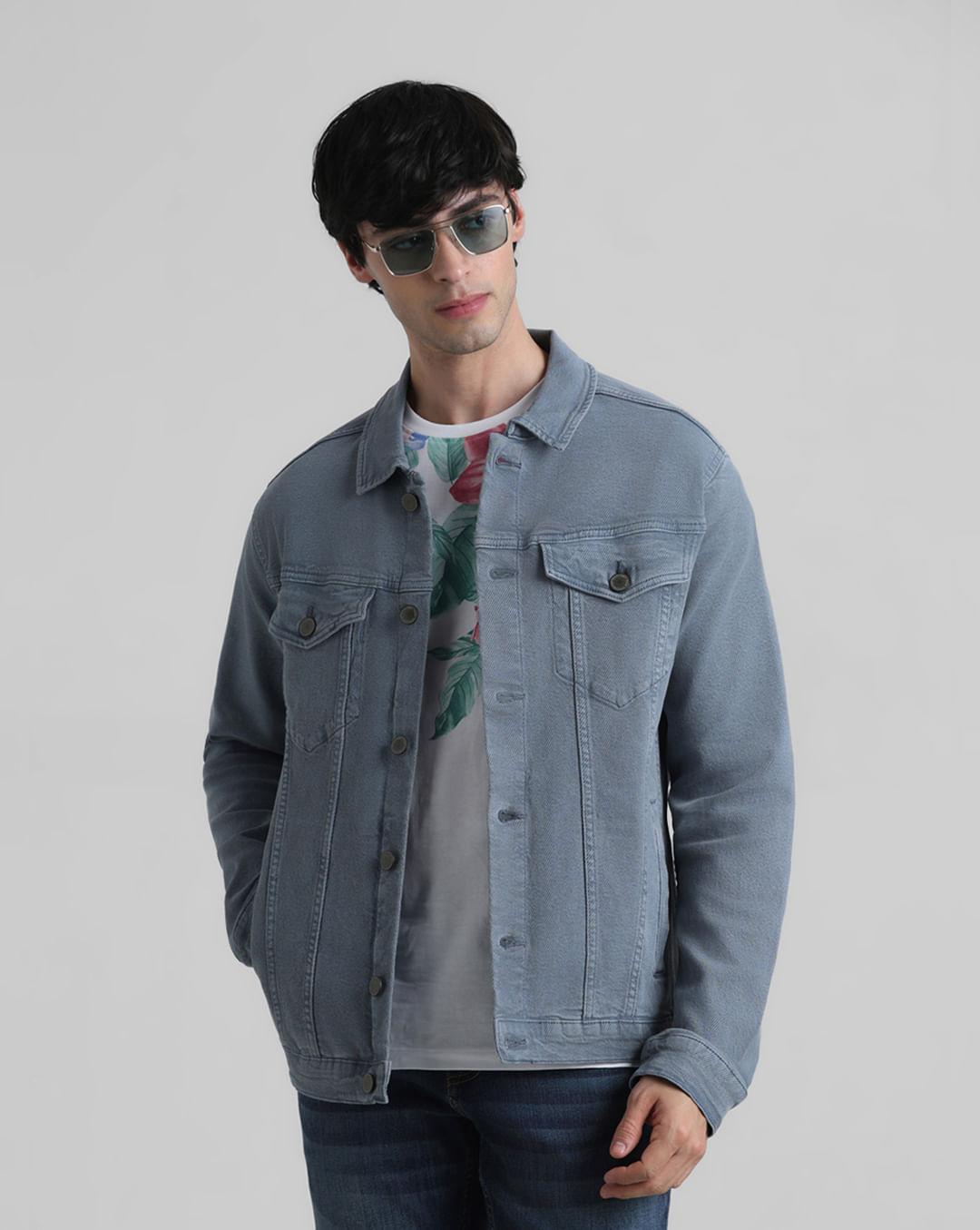 urban racers by jack&jones grey over-dyed casual jacket