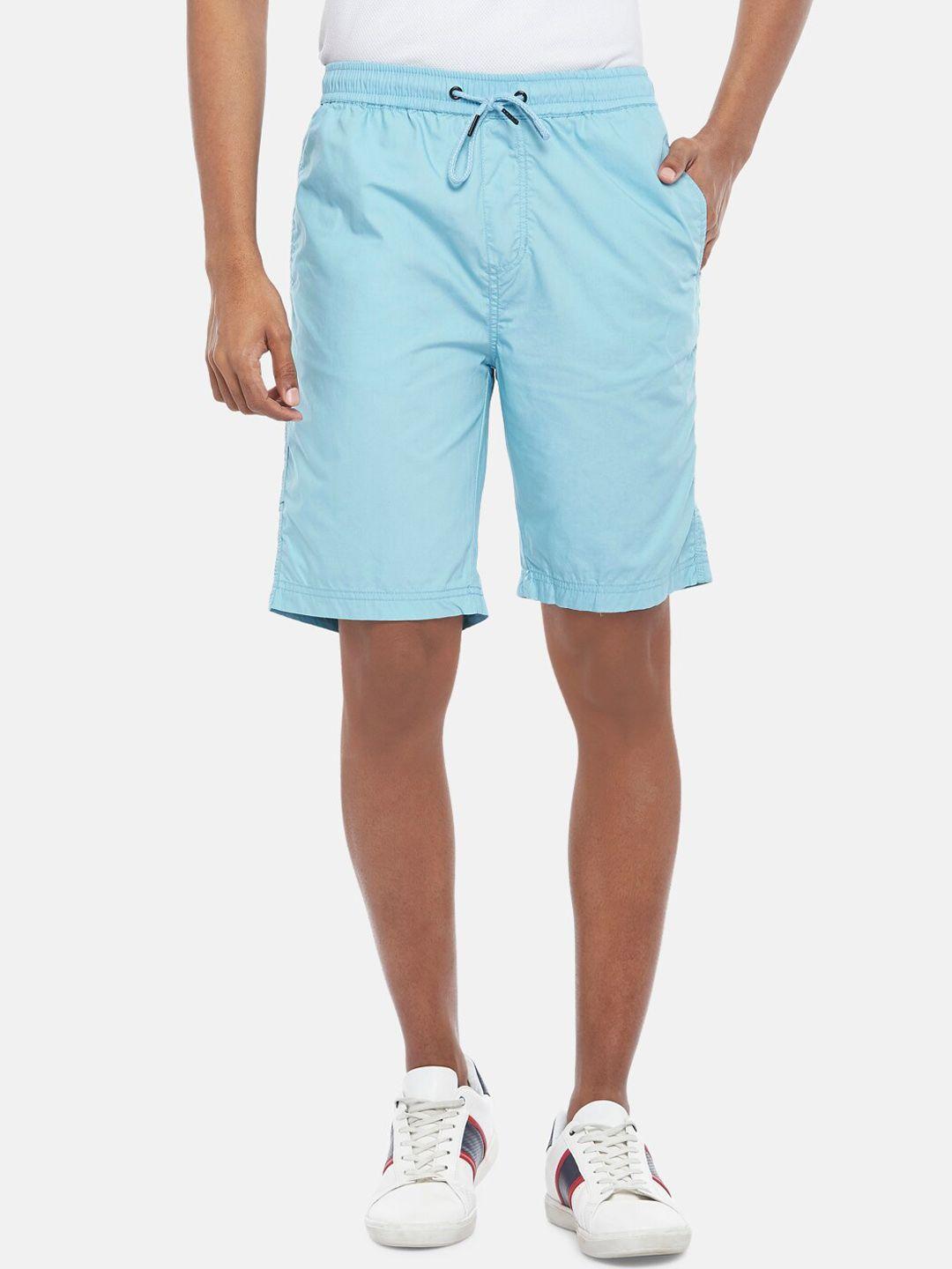 urban ranger by pantaloons men blue slim fit shorts