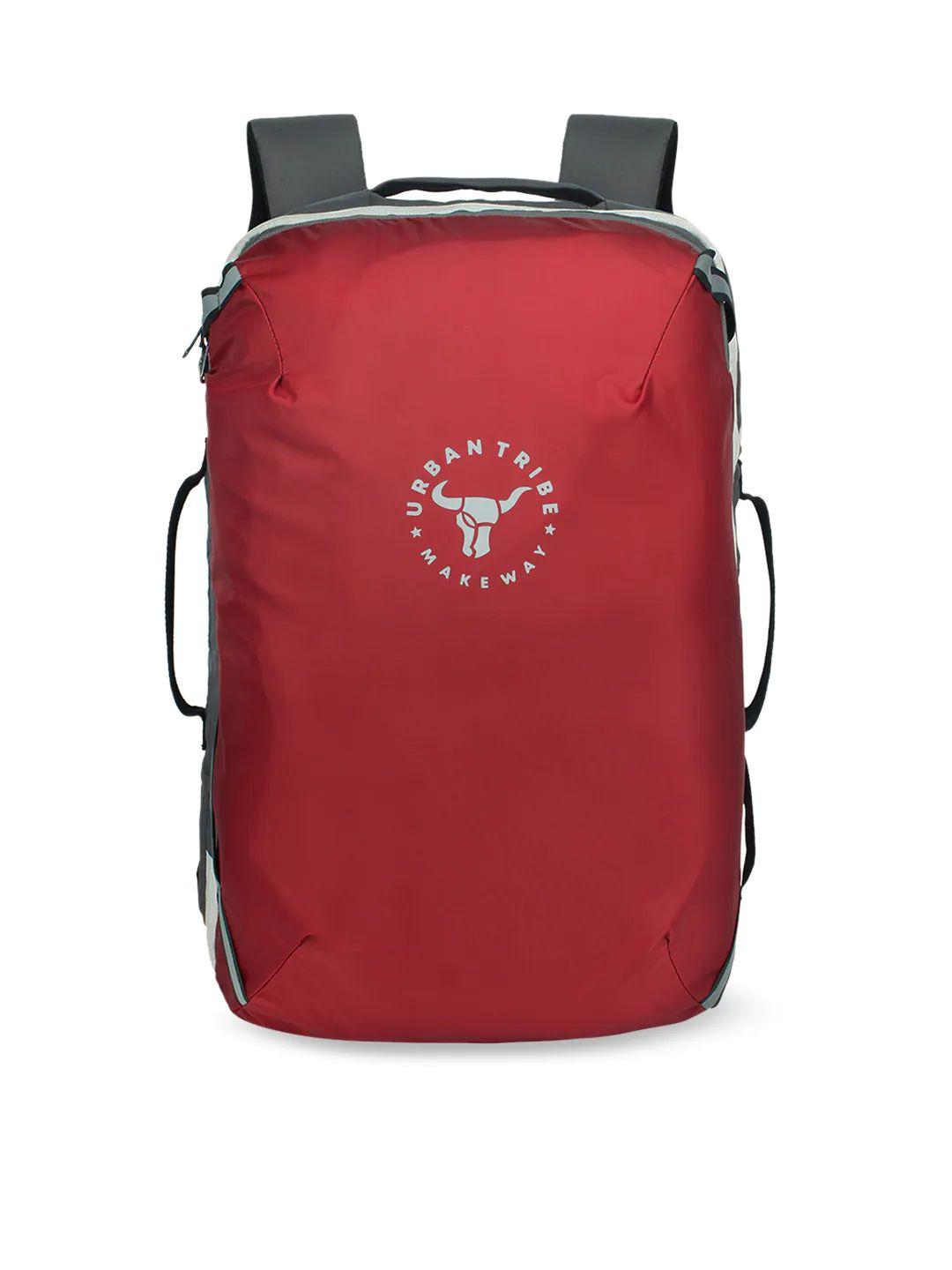 urban tribe unisex red & black water repellent backpack