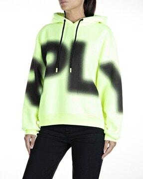 urban contrast oversized brushed fleece hoodie