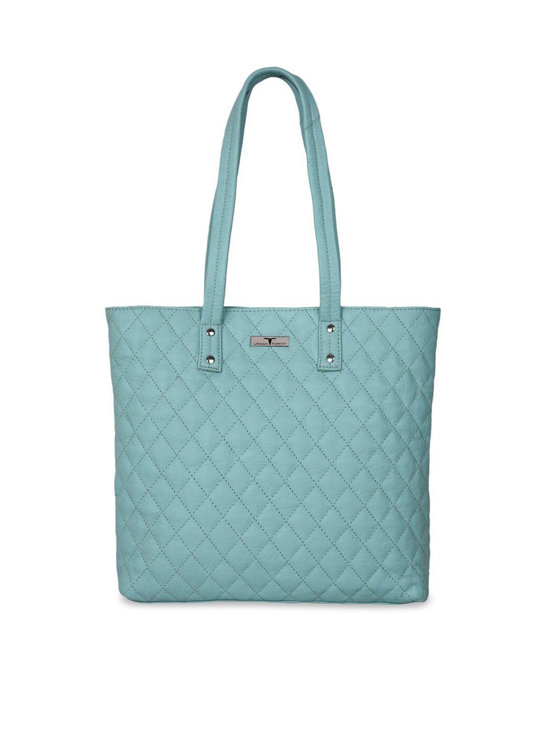 urban forest leather shopper tote bag with quilted