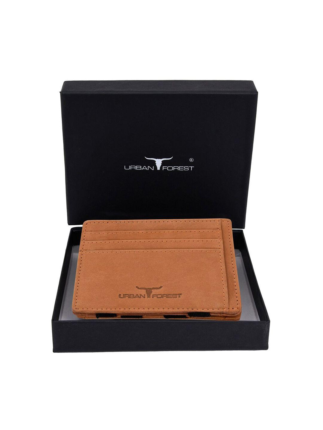 urban forest men leather rfid blocking two fold wallet