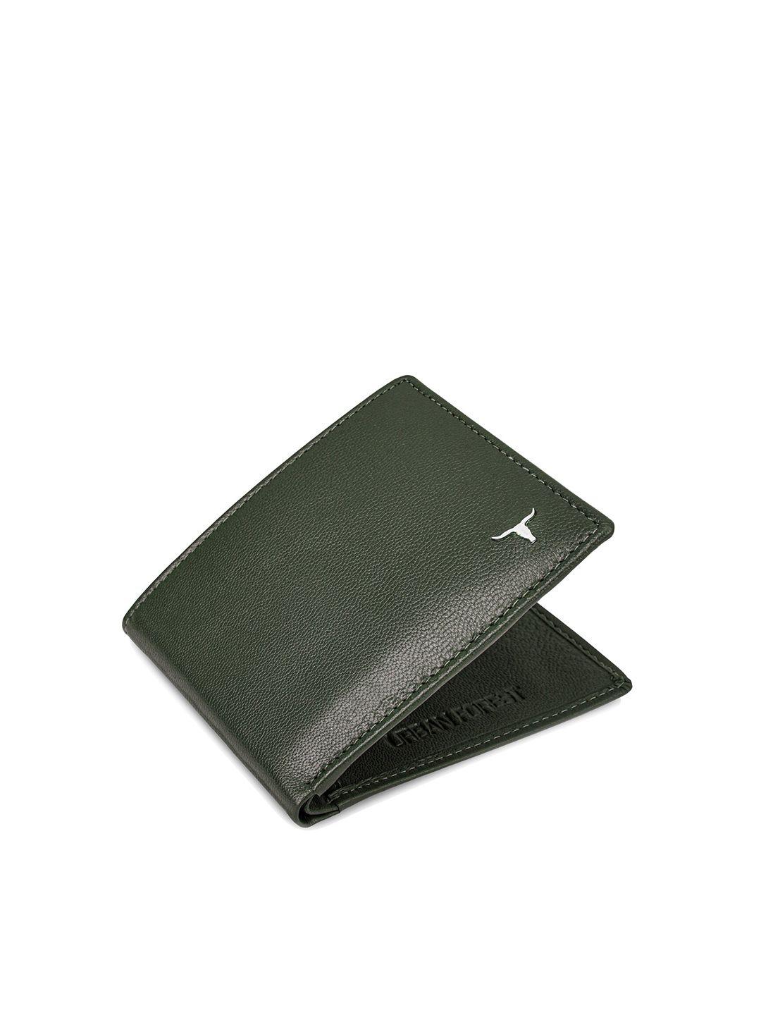 urban forest men leather rfid two fold wallet