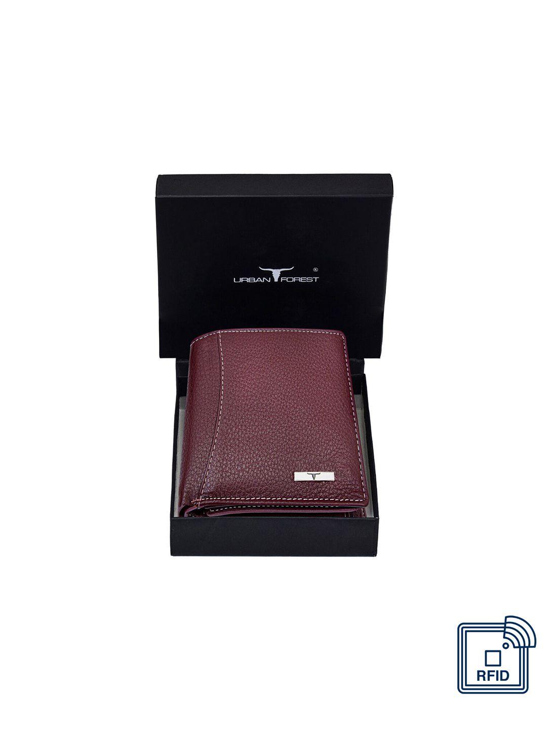 urban forest men leather two fold wallet