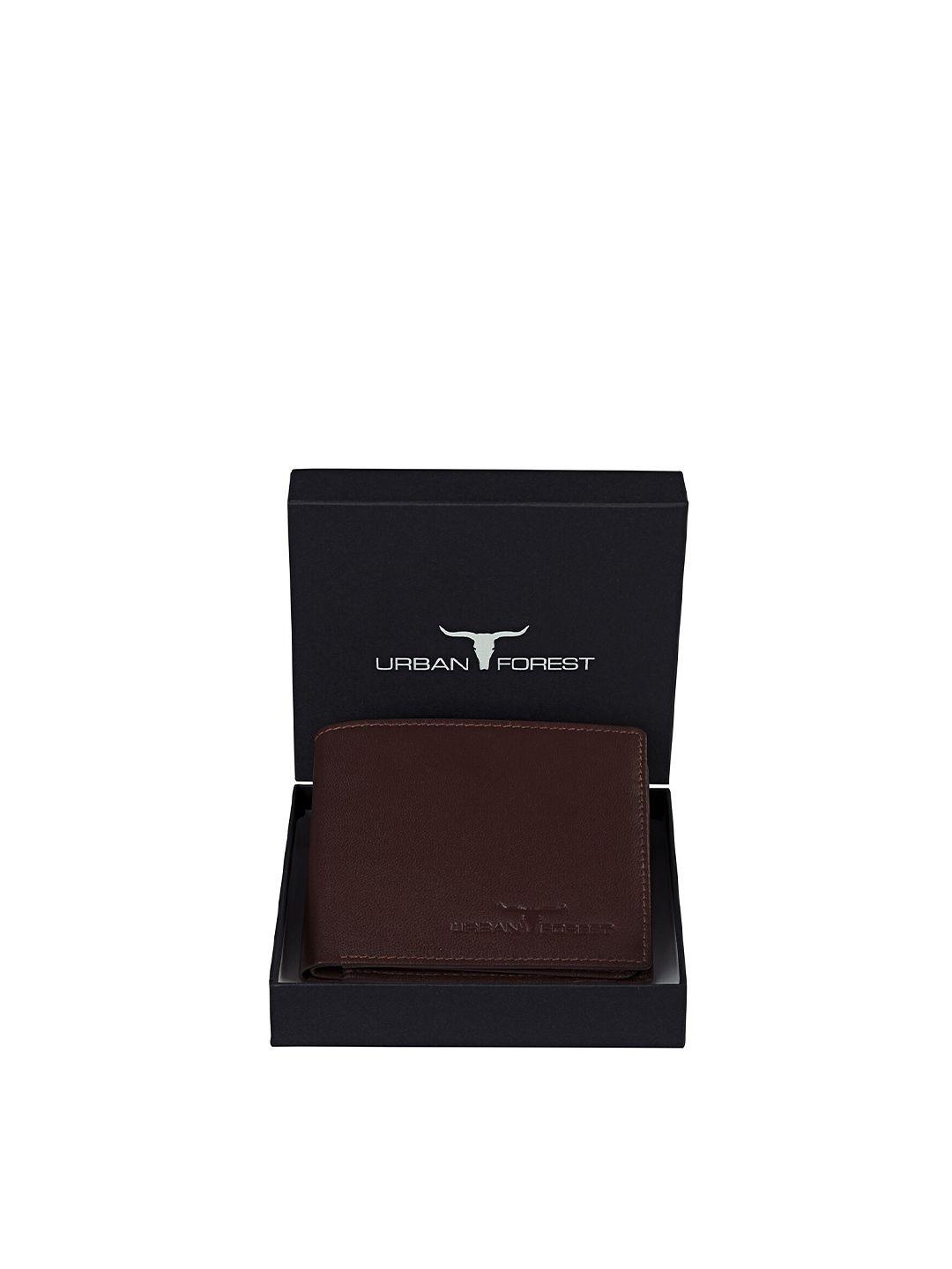 urban forest men leather two fold wallet