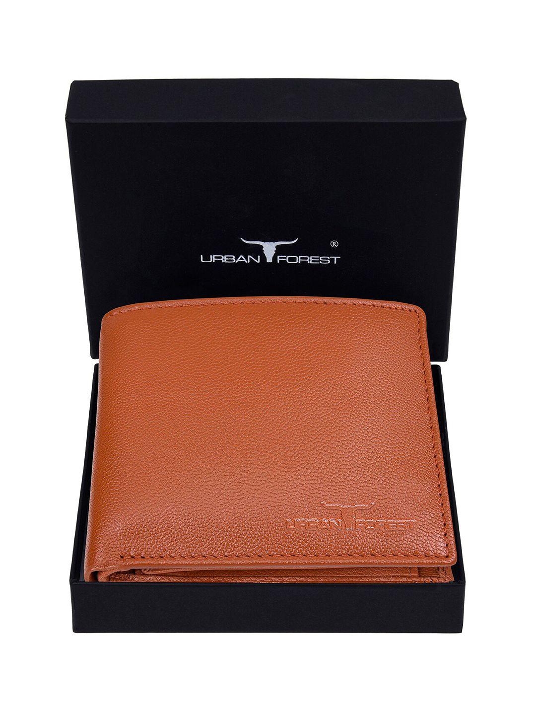 urban forest men leather two fold wallet