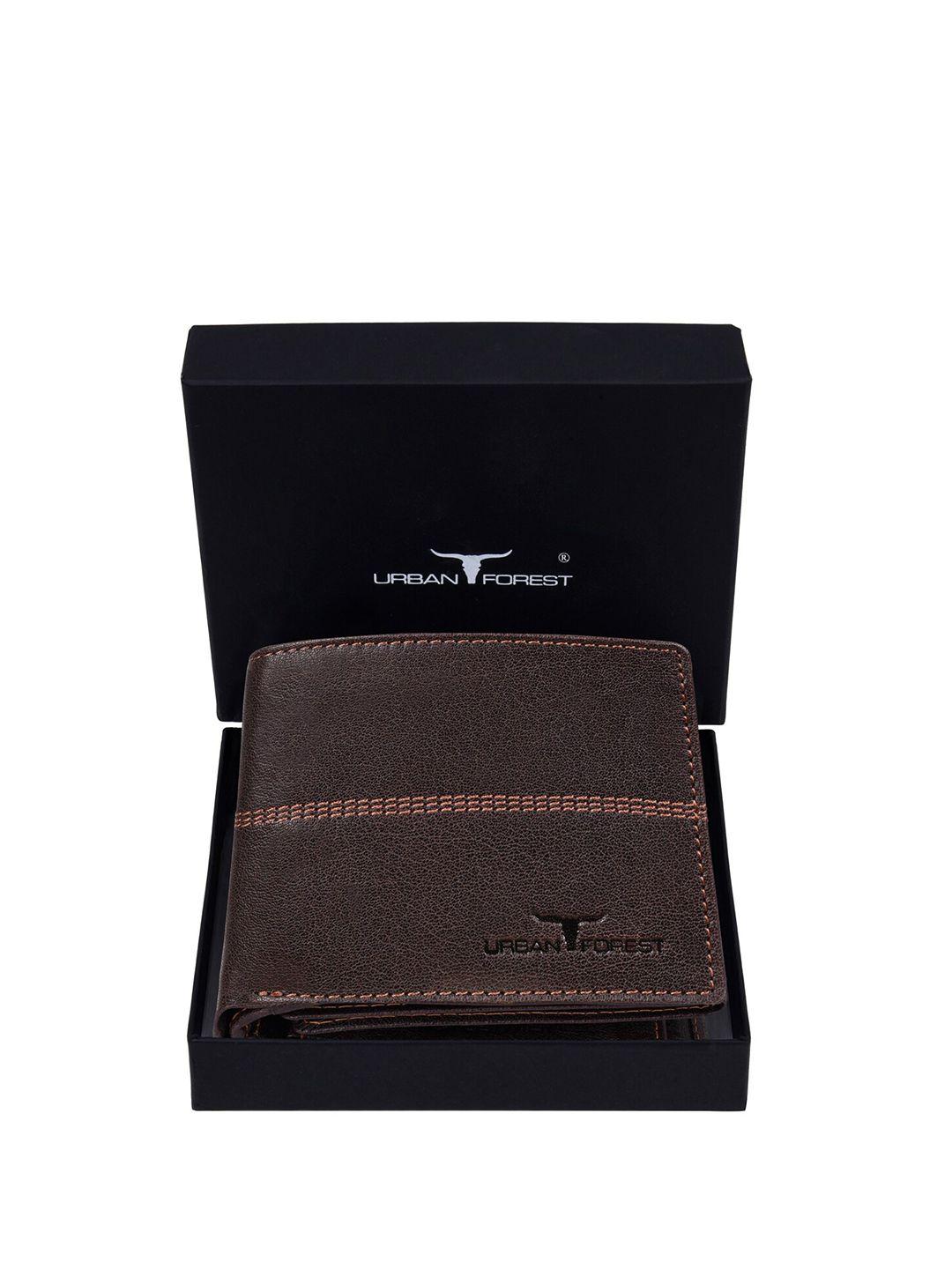 urban forest men leather two fold wallet