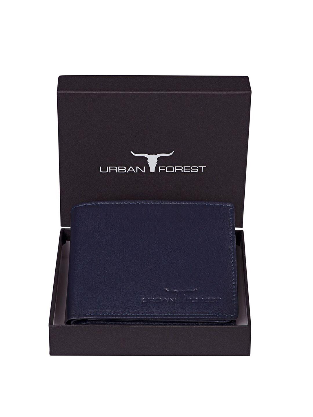 urban forest men solid leather two fold wallet