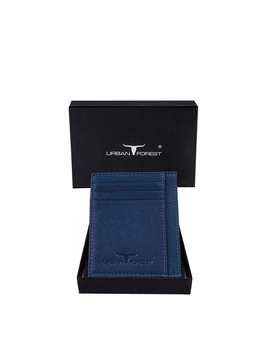 urban forest men textured leather rfid card holder