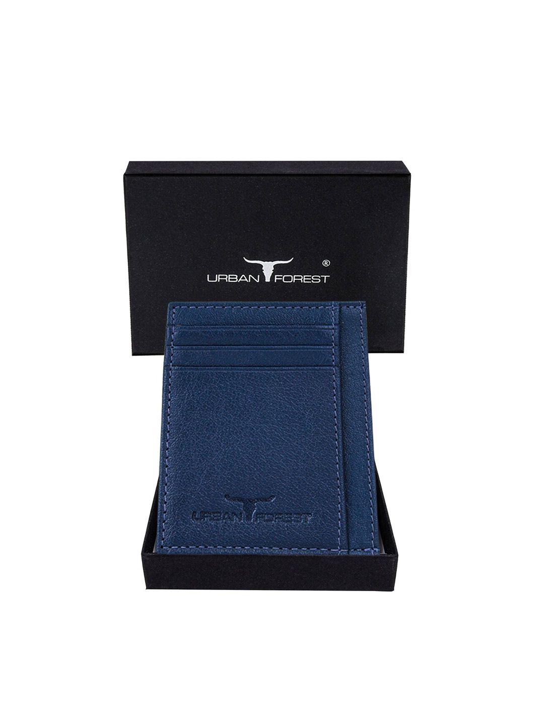 urban forest men textured leather rfid card holder