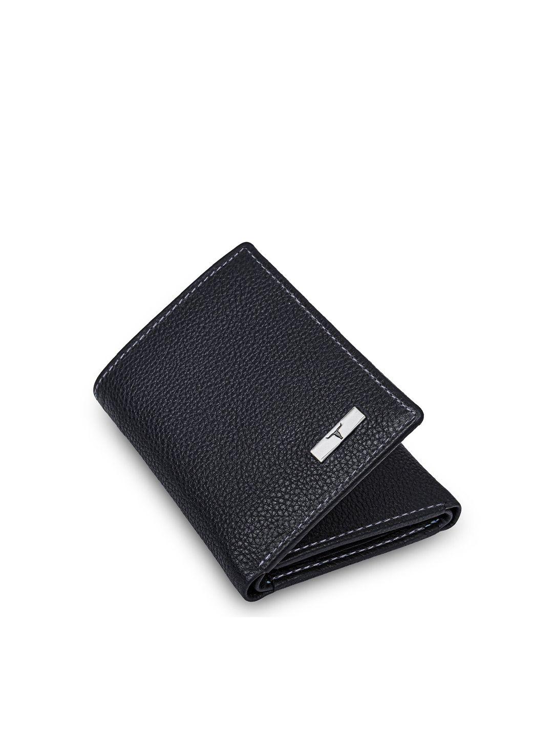 urban forest men textured leather three fold wallet