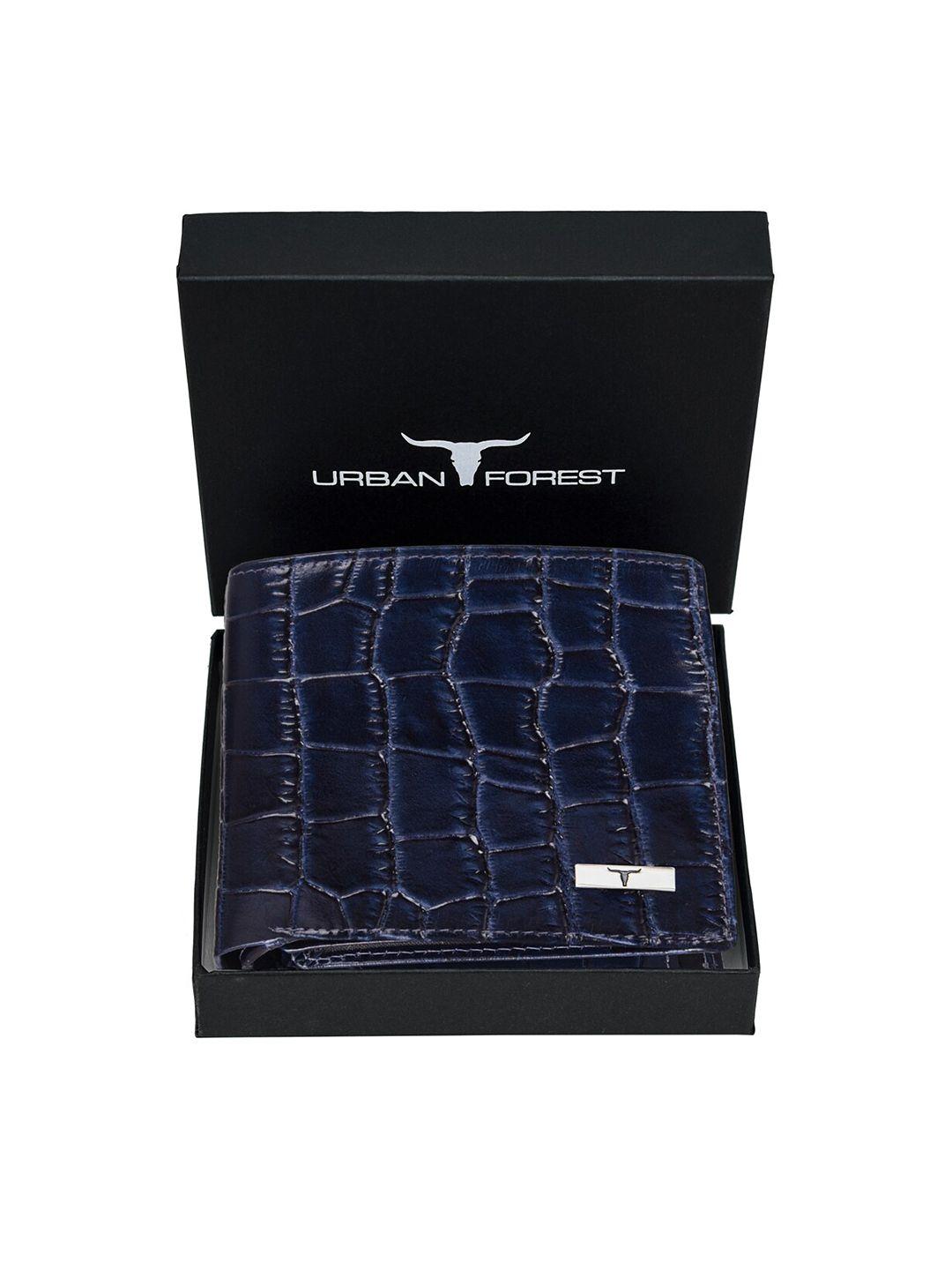 urban forest men textured leather two fold wallet