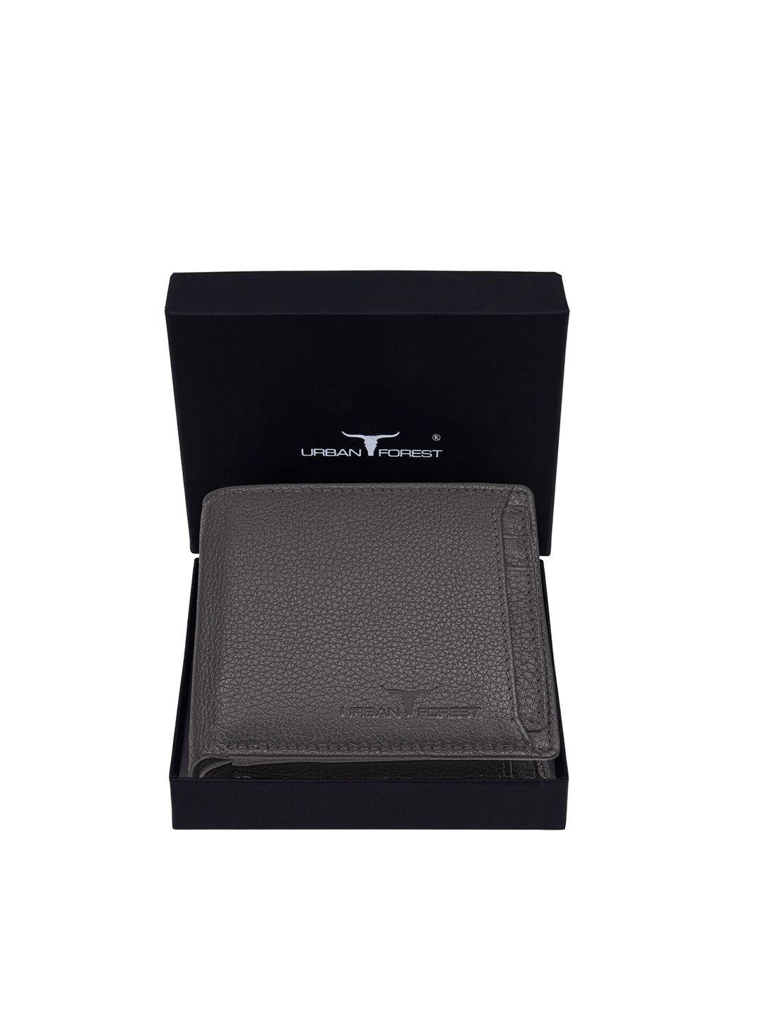 urban forest men textured leather two fold wallet