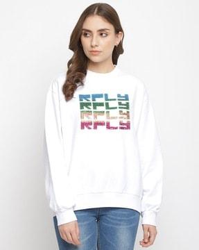 urban glam embellished cotton fleece sweatshirt