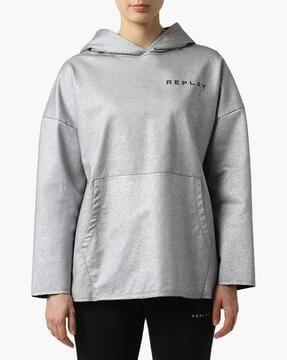 urban glam lurex fleece hoodie