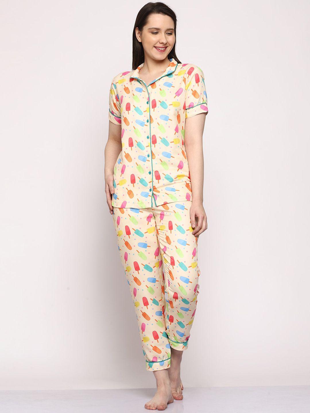 urban komfort conversational printed night suit