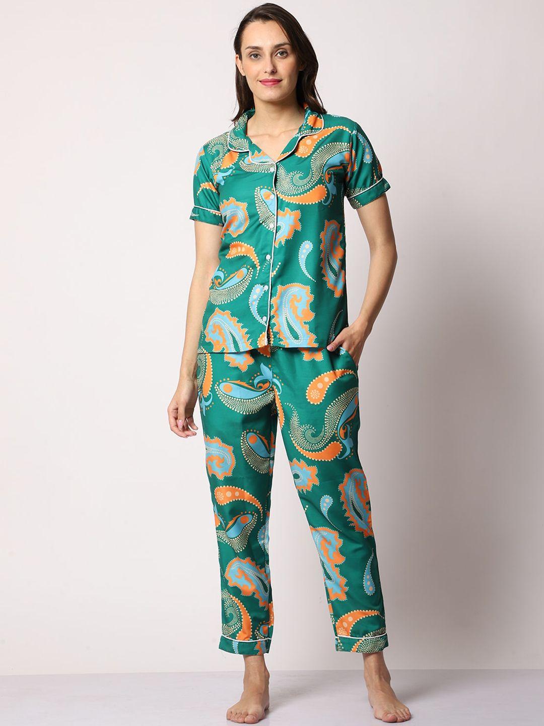 urban komfort ethnic motifs printed night suit