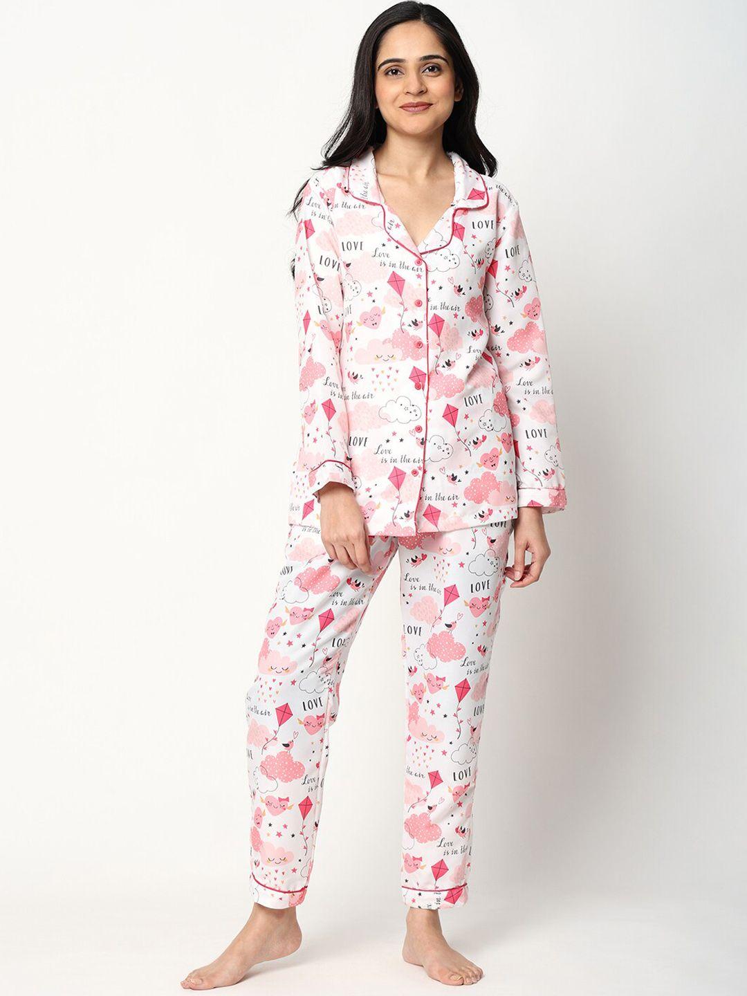 urban komfort printed cotton night suit