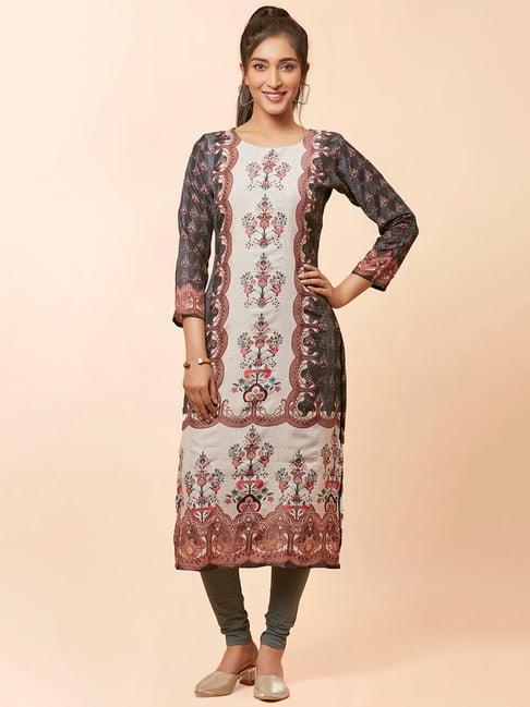 urban mystic multicolor embellished a line kurta