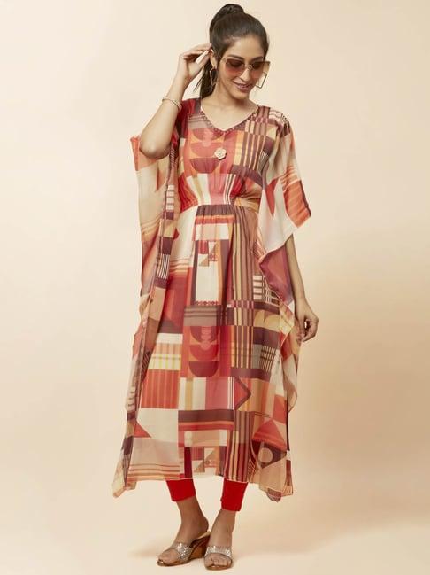 urban mystic multicolored printed a line kaftan