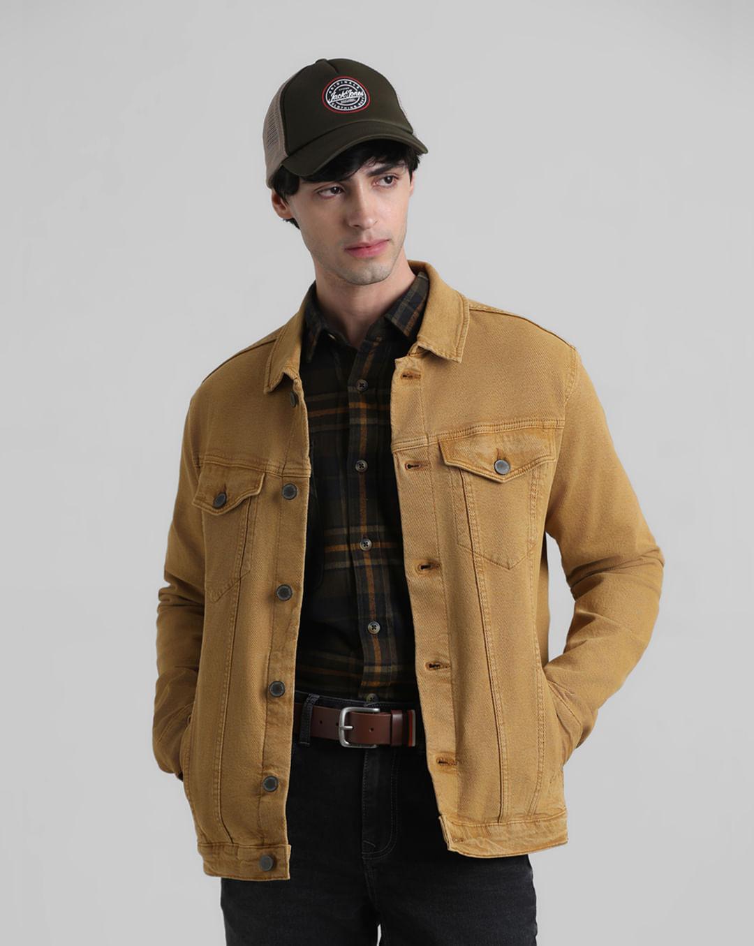 urban racers by jack&jones light brown over-dyed casual jacket