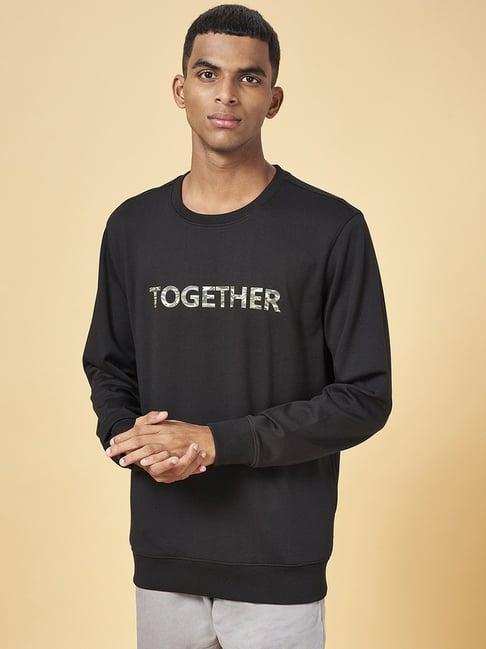 urban ranger by pantaloons black regular fit printed sweatshirt