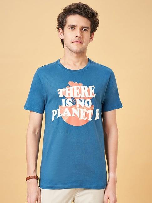 urban ranger by pantaloons blue moon cotton slim fit printed t-shirt