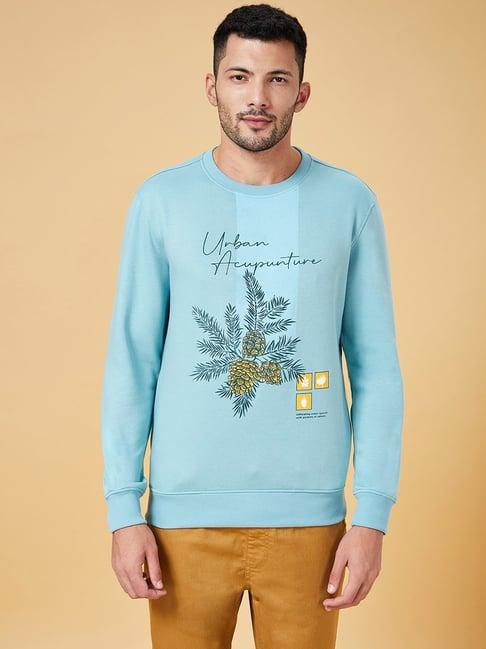 urban ranger by pantaloons blue regular fit printed sweatshirt