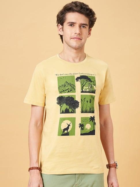 urban ranger by pantaloons cocoon cotton slim fit printed t-shirt