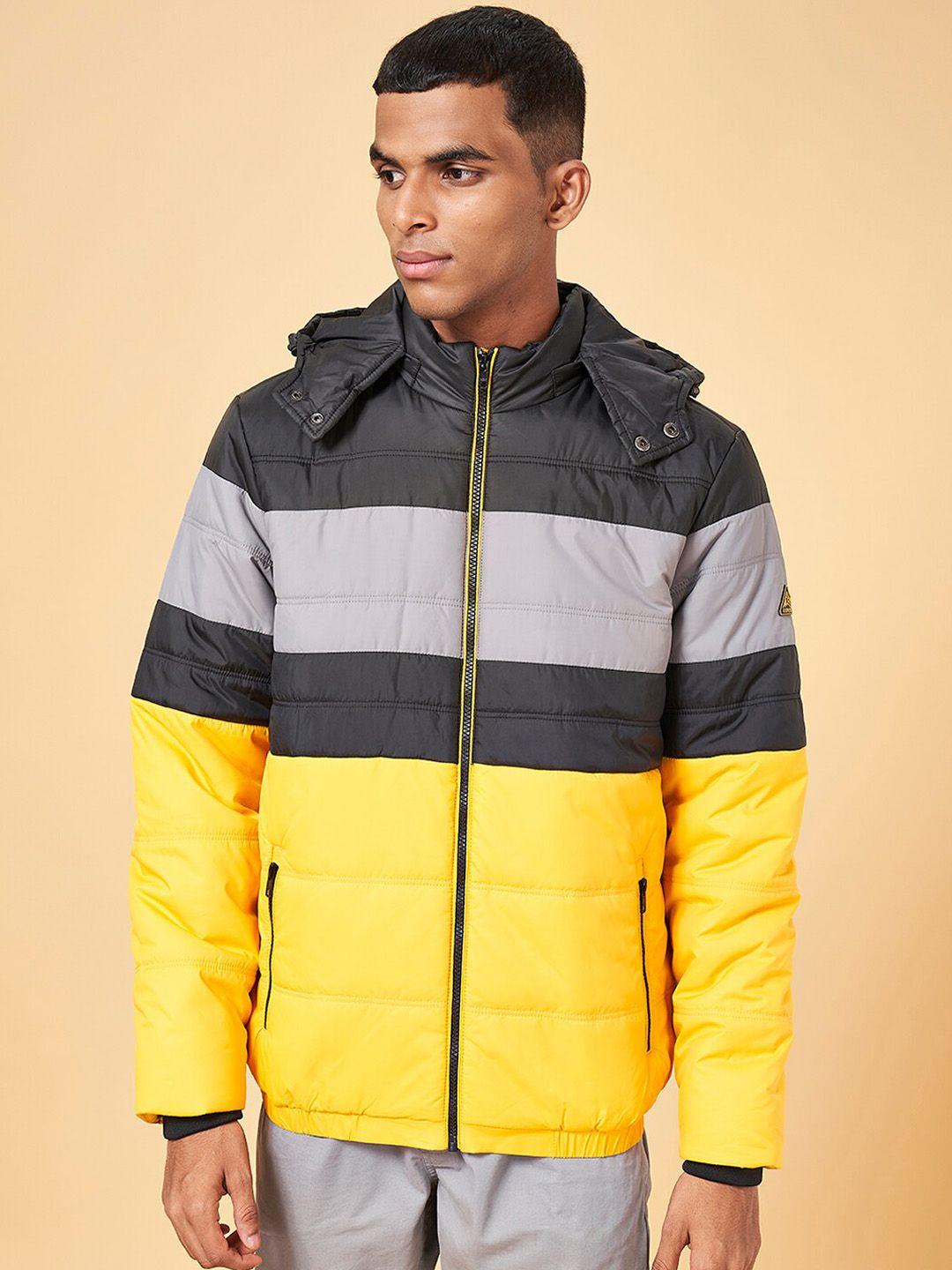 urban ranger by pantaloons colourblocked hooded padded jacket