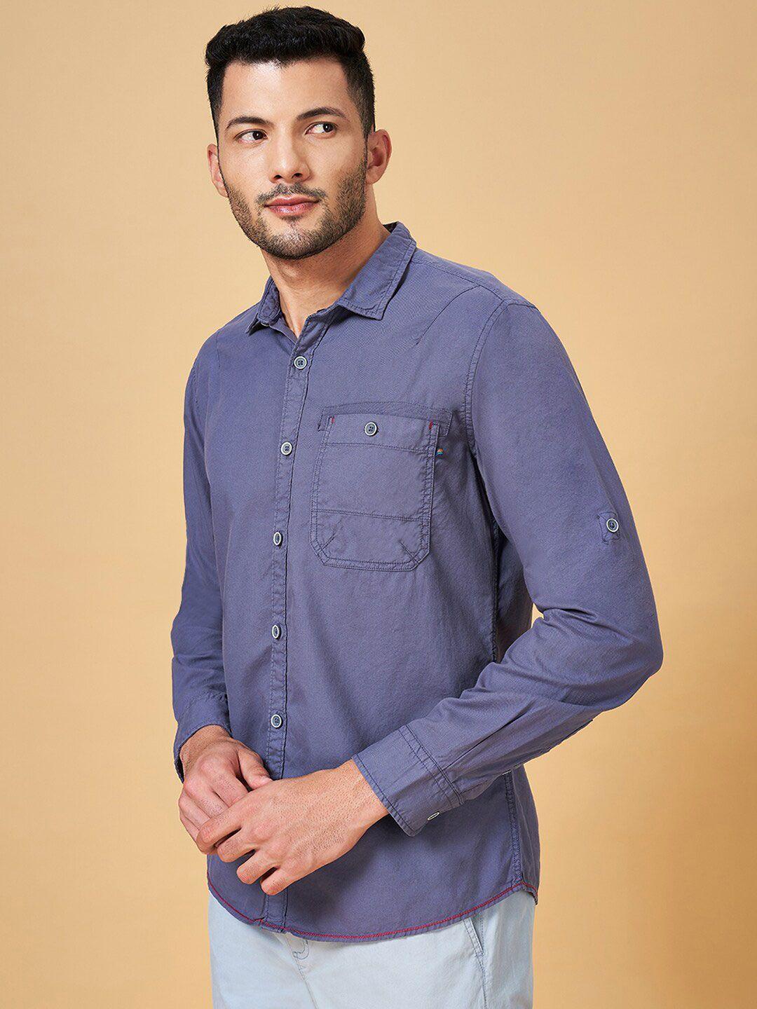 urban ranger by pantaloons cotton slim fit opaque casual shirt