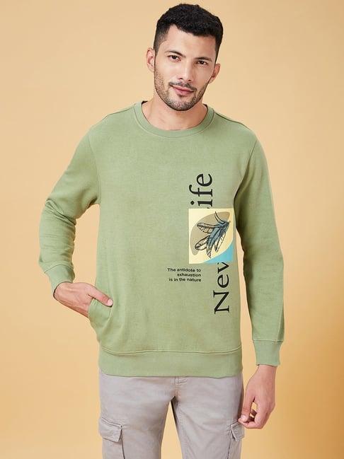 urban ranger by pantaloons green regular fit printed sweatshirt