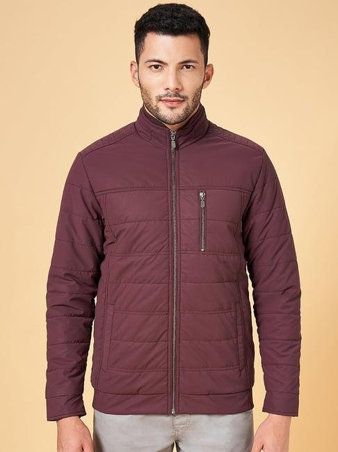 urban ranger by pantaloons maroon regular fit jacket