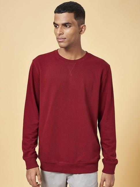 urban ranger by pantaloons maroon regular fit sweatshirt