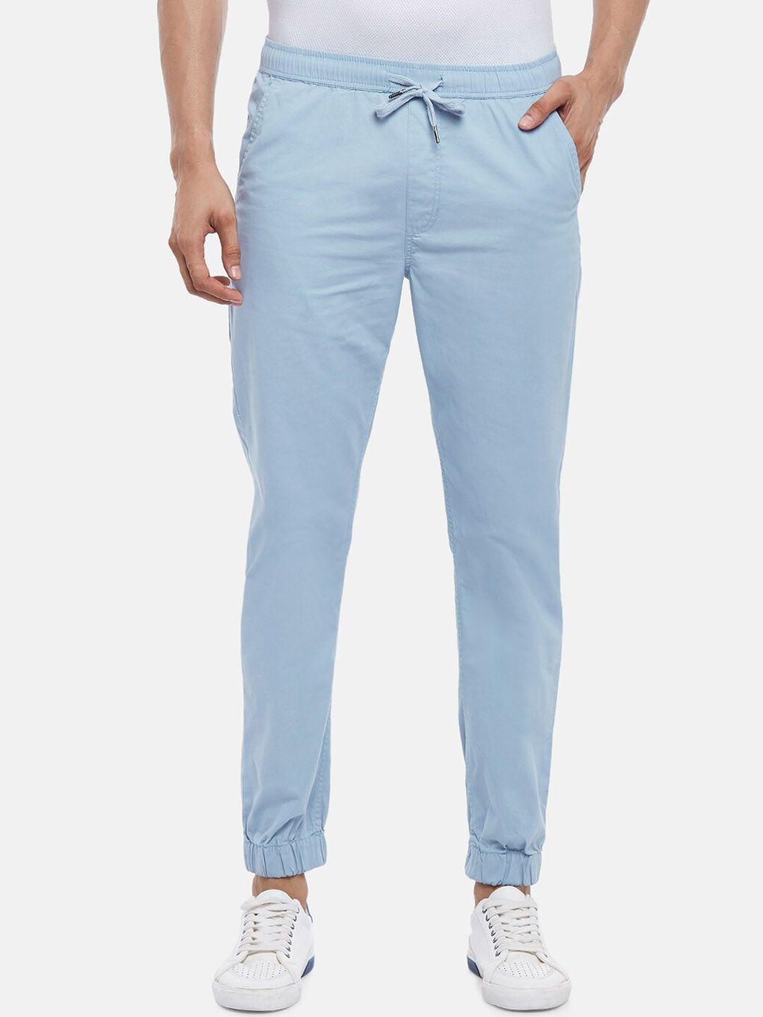 urban ranger by pantaloons men blue slim fit joggers trousers