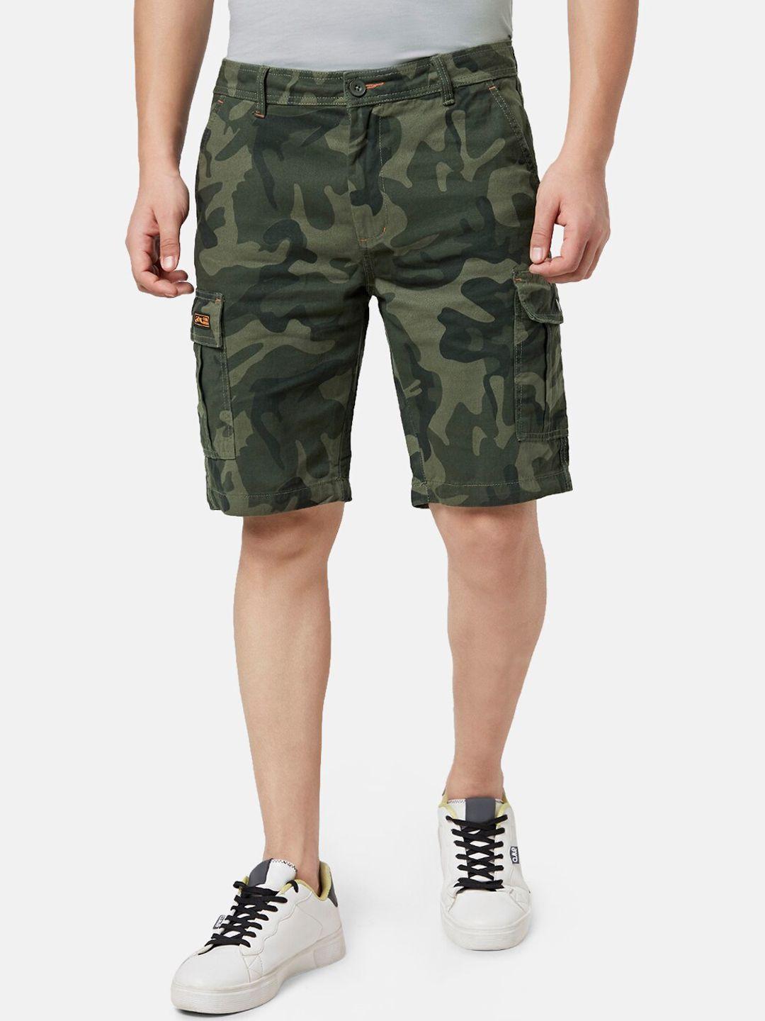 urban ranger by pantaloons men camouflage printed slim fit cargo shorts